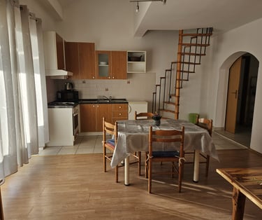 living room and kitchen