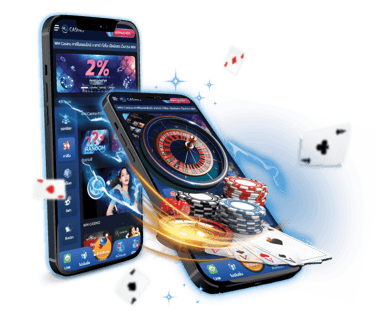 a smartphone phone with a casino theme and a casino theme