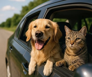 passageira usando app moveurb com seu pet no colo