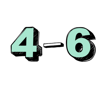 a number four and six