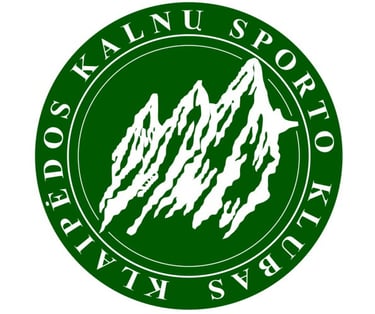 A logo for a climbing club Klaipėdos kalnų sporto klubas
