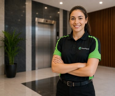 Clean Planet Wellington body corporate cleaner — MOJ-checked professional cleaning staff