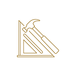 gold line art icon of building tools