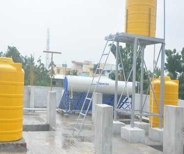 Water storage system at Hotel Aishwariyam Thirukadaiyur hotel ensuring clean and safe water supply
