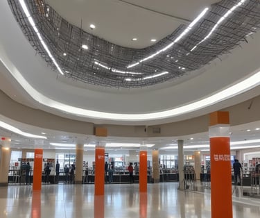 Interior workers fitting custom furniture in a residential space.