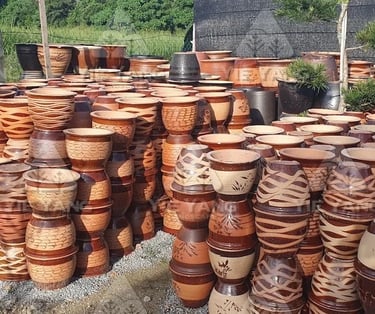 Large collection of terracotta ceramic garden pots – Yie Yang Landscape, Malaysia