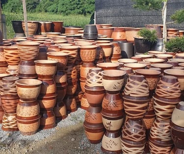 Large collection of terracotta ceramic garden pots – Yie Yang Landscape, Malaysia