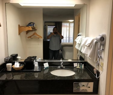 sink area with towels