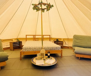 inside our bell tents