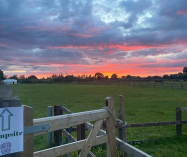 Sunset with the campsite