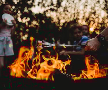 everyone loves marshmellows by the fire