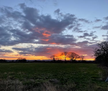 Sunset looking to wales
