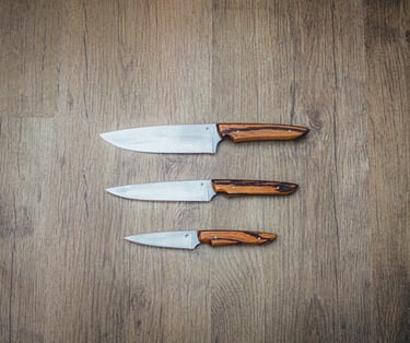 Set of western kitchen knives