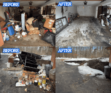 Junk removal team removing clutter and debris from property