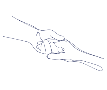 une main qui attrape une autre main symbolisant la relation thérapeutique