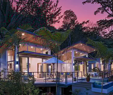 front view of the villa