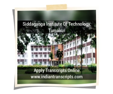 Siddaganga Institute of Technology Tumakur Transcript Online