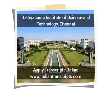 Sathyabama Institute of Science Technology Chennai Transcript Online