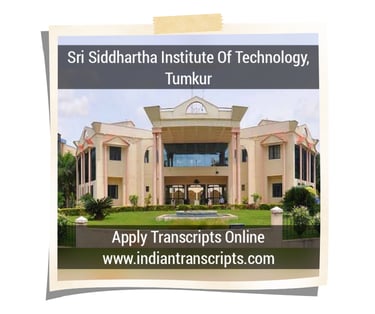 Sri Siddhartha Institute of Technology Tumkur Transcript Online