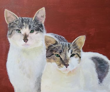 Gatos de Bea y Beppe - Acrilico 30x40cm