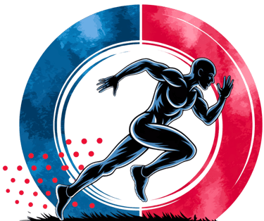 Dynamic Bodywork logo - male figure running