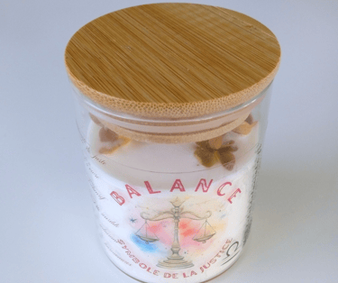 Libra zodiac sign candle with decan stone