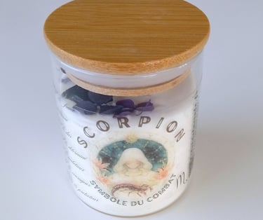scorpio zodiac sign candle with decan stone