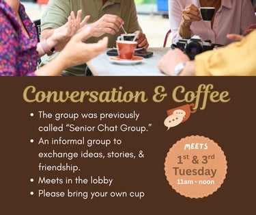 Conversation & Coffee This Week, Tues