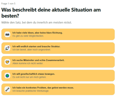 Schritt 2: Fragen beantworten