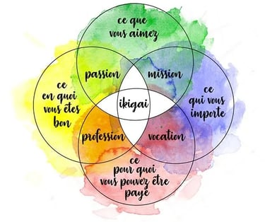 Trouver son ikigaï avec le coaching: trouver sa raison d'être entre valeurs et aspirations