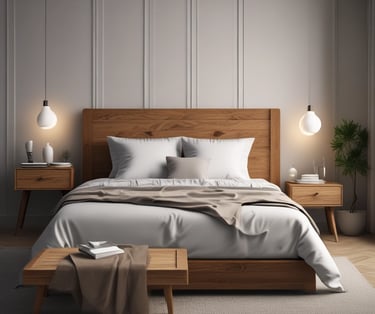 Wood King Size Bed paid link.