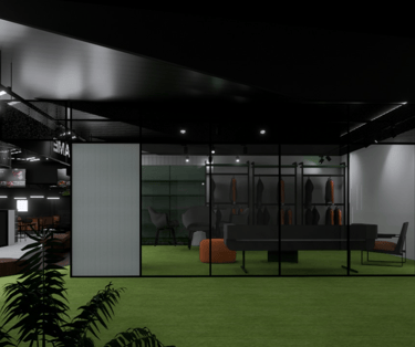 Golf bay with lounge design