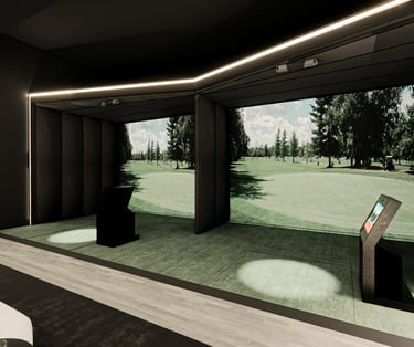 Golf simulator design for home