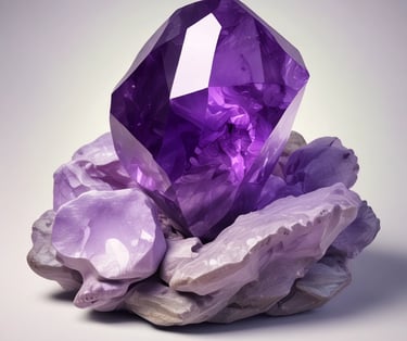 Piedra de Amatista sobre una piedra