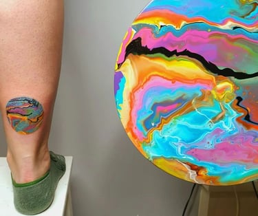 Paint Pouring & Tattoo art