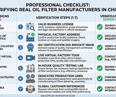 Step-by-step checklist for verifying real oil filter manufacturers vs trading companies in China