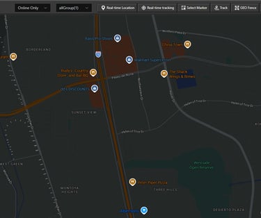 Módulo de rastreo GPS cartografía y geocercas RadioPoC