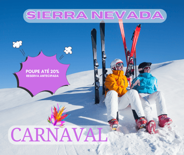 Casal numa viajem à neve em Sierra Nevada
