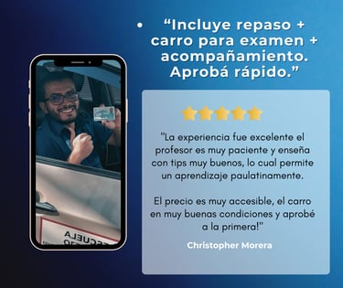 Hombre mostrando la licencia de conducir