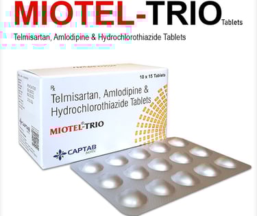 Telmisartan, amlodipine & hydrochlorothiazide tablets, Miotel-Trio by Captab Biotec