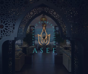 ASEF Authentic Turkish Cuisine için tasarlanan modern ve akılda kalıcı logo