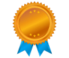 Icono de una medalla que representa que un negocio sobresale de la competencia. Crecimiento de ventas y buena calidad e image