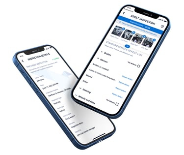Shows the ORIGOInspect app and Four Corners photos of a truck