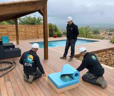Aménagement extérieur, terrasse et piscine réalisés par EGPR 83 à Carqueiranne