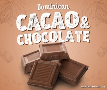 Dominican cacao and chocolate bars highlighting cacao production and local chocolate in the Dominican Republic.