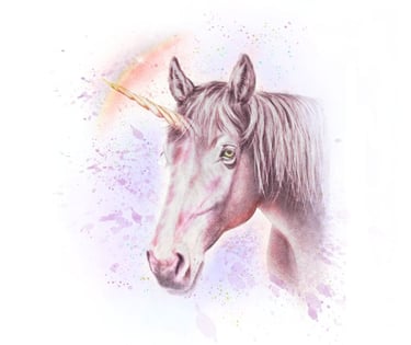 Unicorn artwork from the animal spirit oracle deck by sonia parker