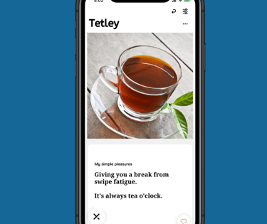 Tetley dating app profile