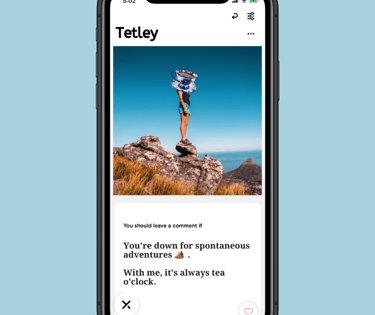 Tetley dating app profile