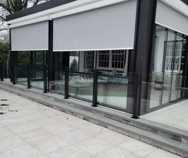 zip curtain system for patio sun and bug protection