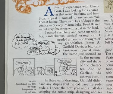 Garfield's Twentieth Anniversary Collection - Early Garfield Sketch